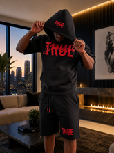 Load image into Gallery viewer, TSA BLACK ACID WASH HOODIE/SHORT SET