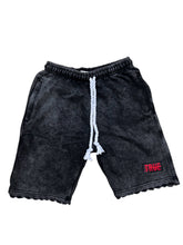 Load image into Gallery viewer, Black Acid Wash Short Sleeve Hoodie/Short Set.
