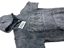 Load image into Gallery viewer, Black Acid Wash Short Sleeve Hoodie/Short Set.
